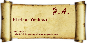 Hirter Andrea névjegykártya